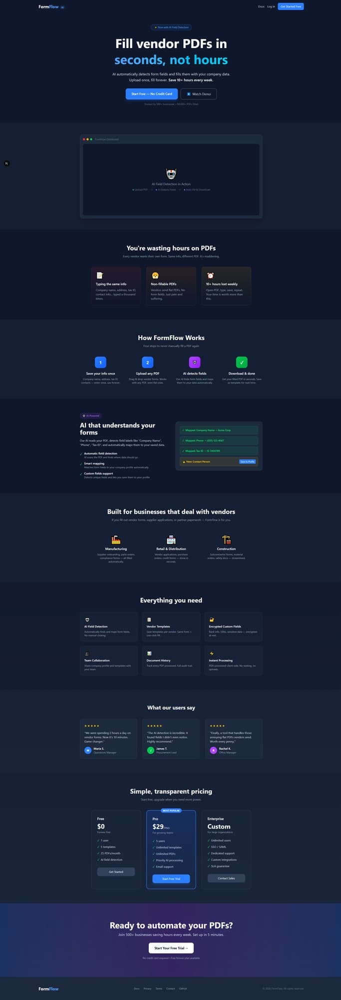 FormFlow Landing Page